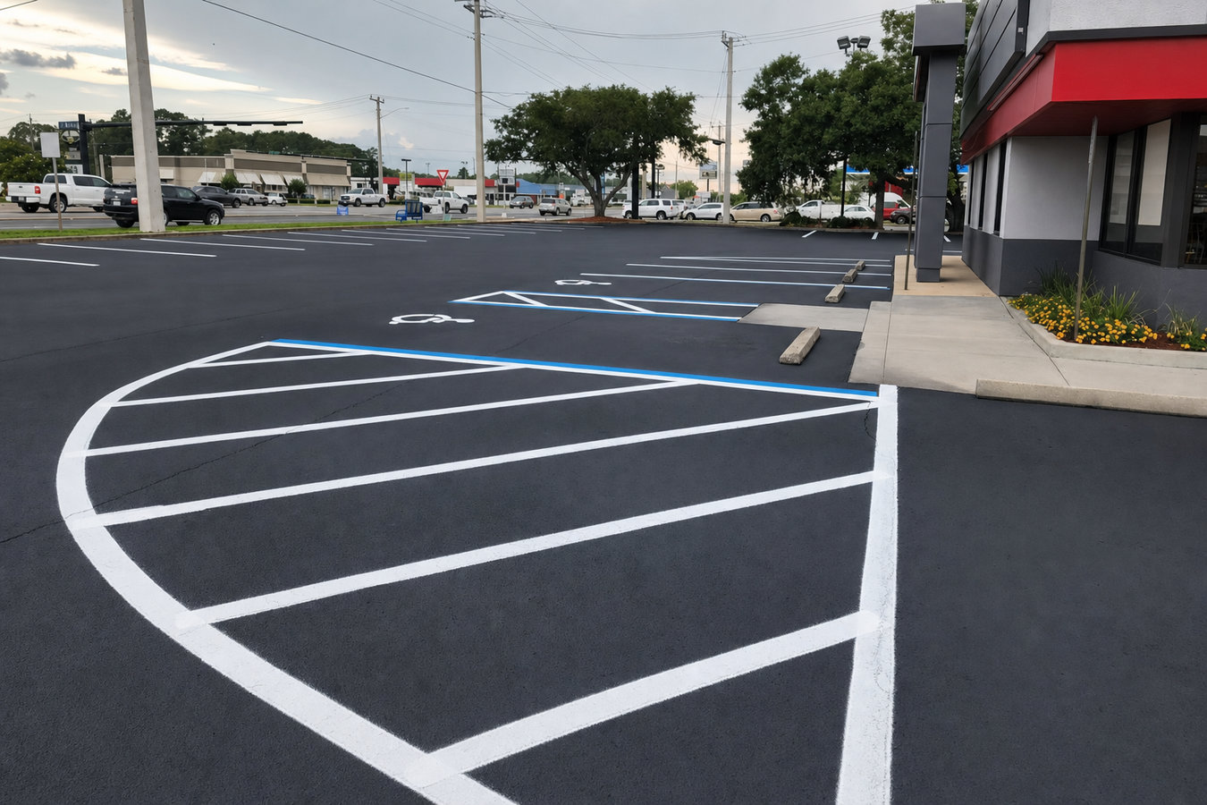 Parking lot paving